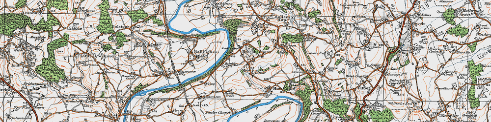 Old map of Ladyridge in 1919