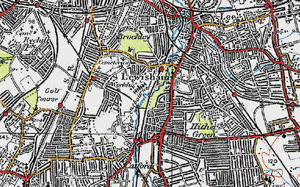 Old map of Ladywell in 1920