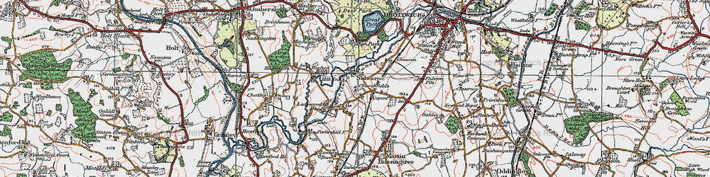Old map of Ladywood in 1920