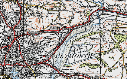 Old map of Laira in 1919