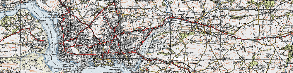 Old map of Laira in 1919