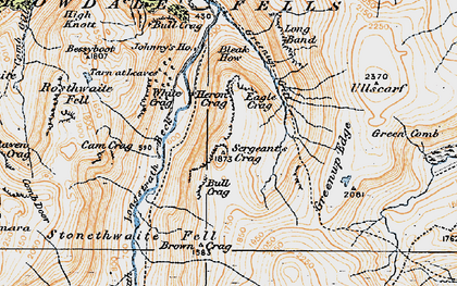 Old map of Lake District in 1925