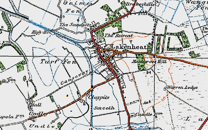 Old map of Lakenheath in 1920