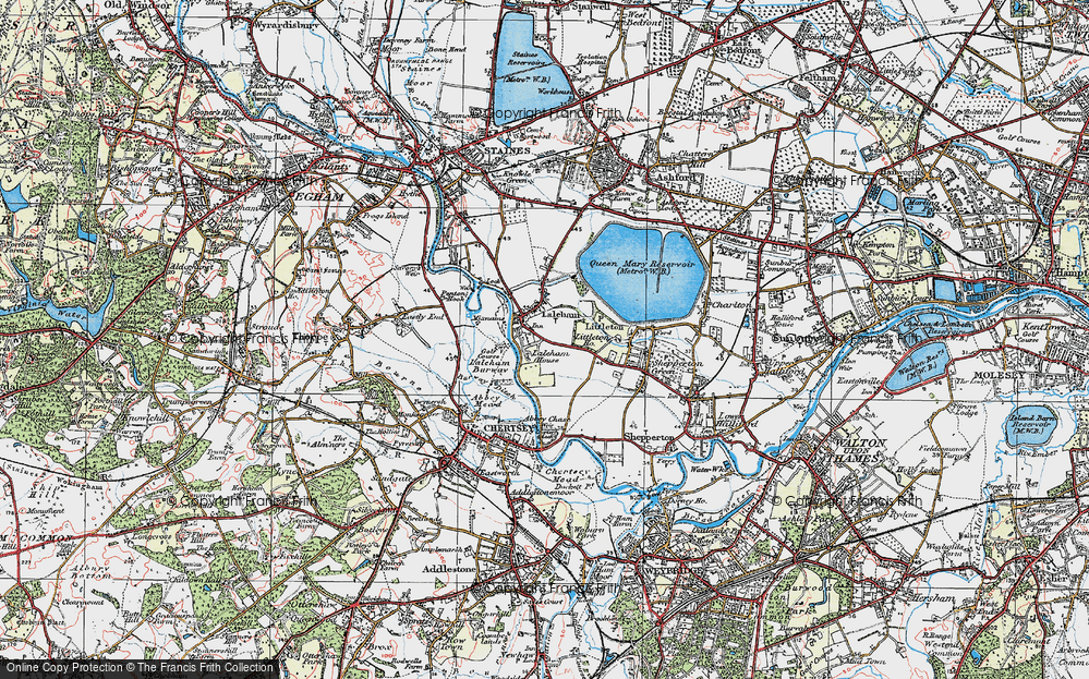Old Map of Historic Map covering Abbey Chase in 1920
