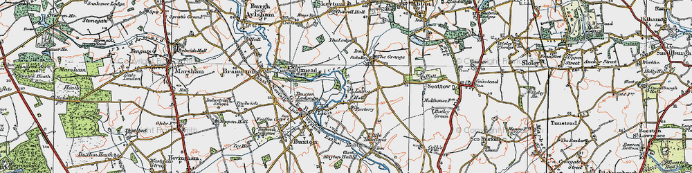 Old map of Lamas in 1922