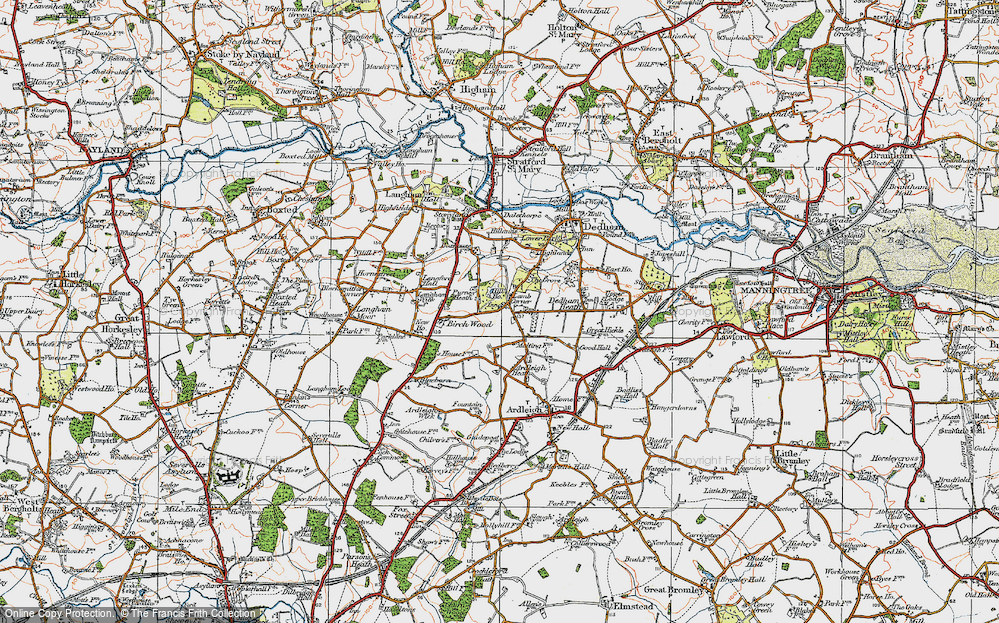 Old Map of Lamb Corner, 1921 in 1921