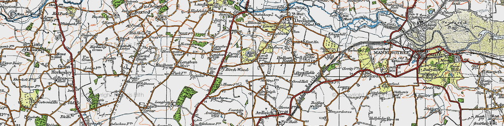 Old map of Lamb Corner in 1921