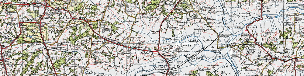 Old map of Lamberden in 1921