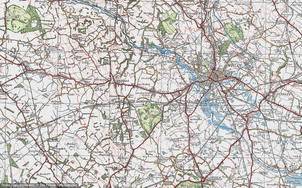 Old Map of Lamberhead Green, 1924 in 1924