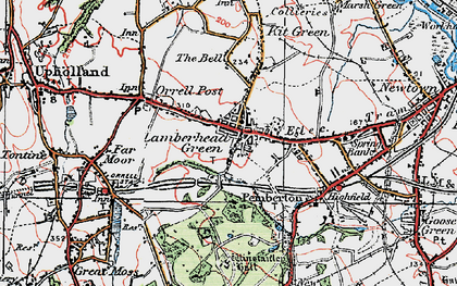 Old map of Lamberhead Green in 1924