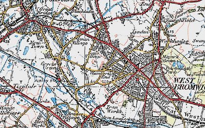 Old map of Lambert's End in 1921