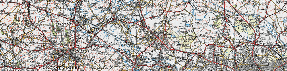 Old map of Lambert's End in 1921