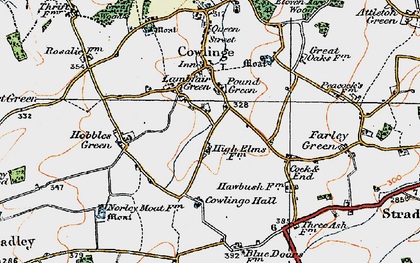 Old map of Lambfair Green in 1921