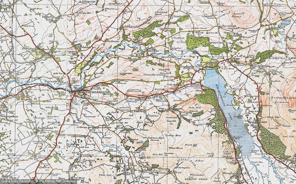 Old Map of Historic Map covering Bouch Ho in 1925