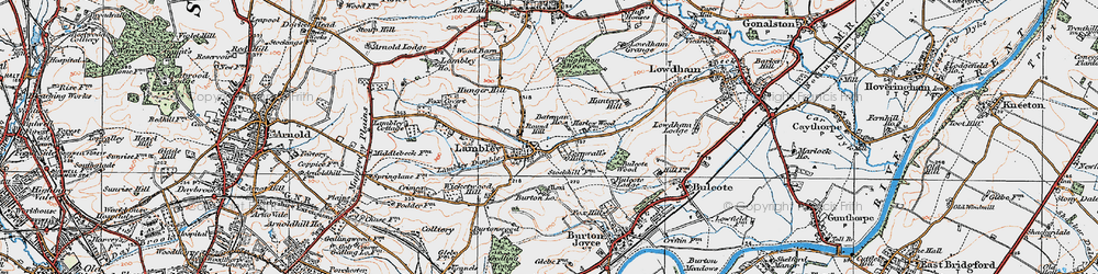 Old map of Bulcote Wood in 1921