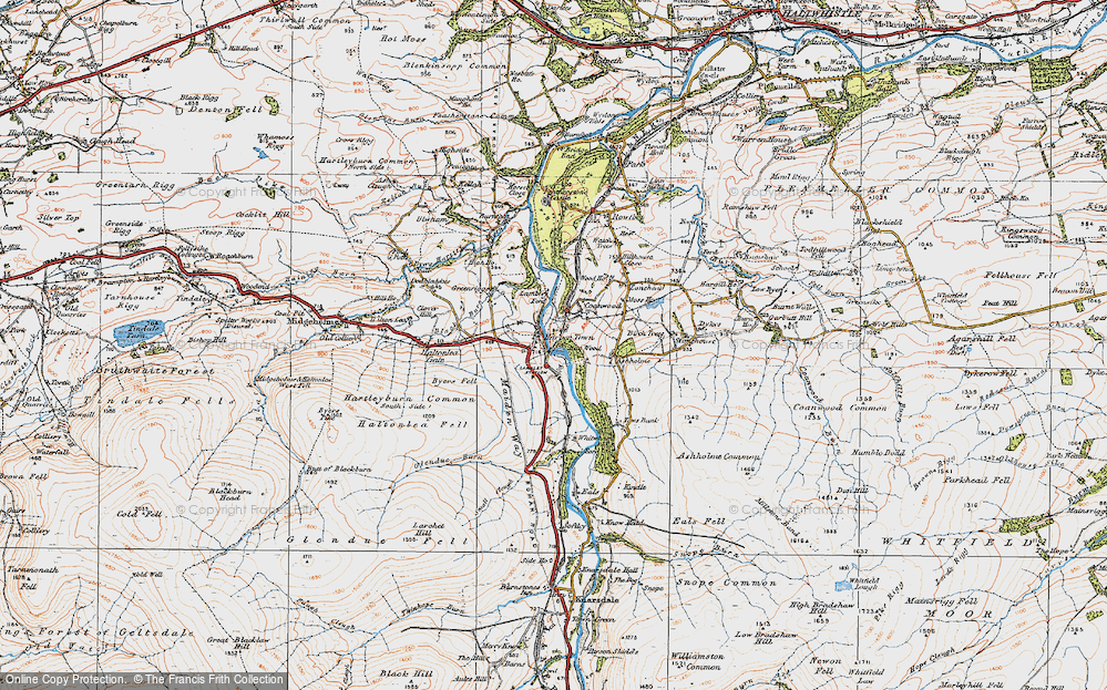 Old Map of Lambley, 1925 in 1925