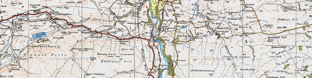 Old map of Lambley in 1925