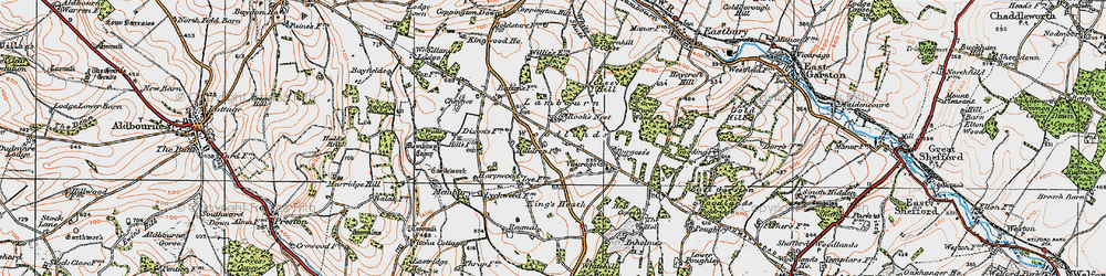 Old map of Lambourn Woodlands in 1919
