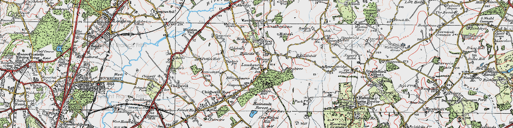 Old map of Lambourne End in 1920