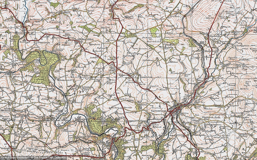 Old Map of Lamerton, 1919 in 1919