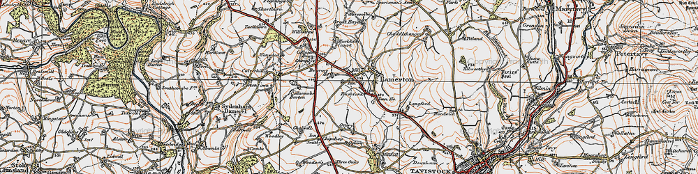 Old map of Lamerton in 1919