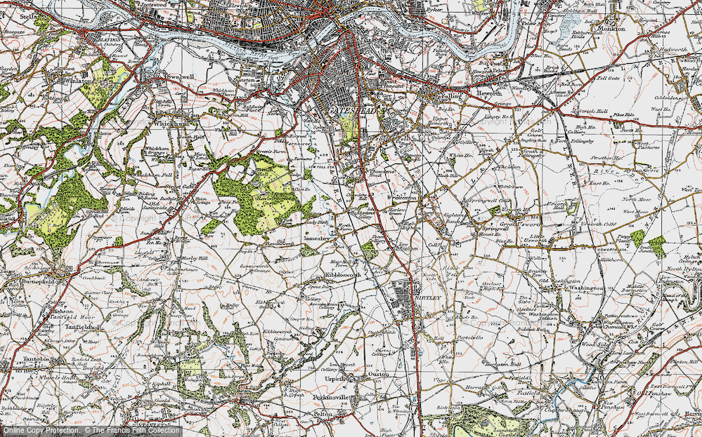 Old Map of Lamesley, 1925 in 1925