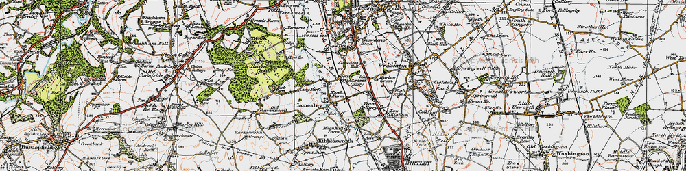 Old map of Lamesley in 1925