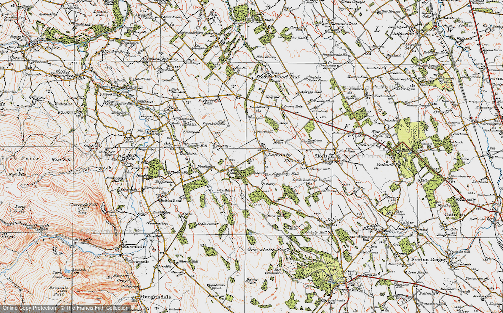 Old Map of Historic Map covering Wood Close in 1925