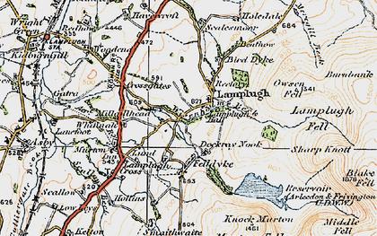 Old map of Lamplugh in 1925