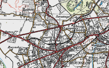Old map of Lampton in 1920