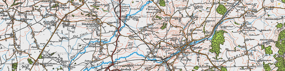 Old map of Lamyatt in 1919
