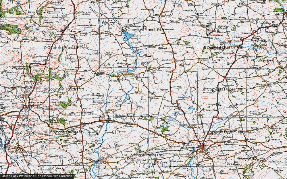 Old Map of Historic Map covering Woodsdown Hill in 1919