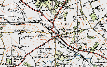 Old map of Alderdene Burn in 1925