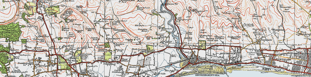 Old map of Lancing College in 1920