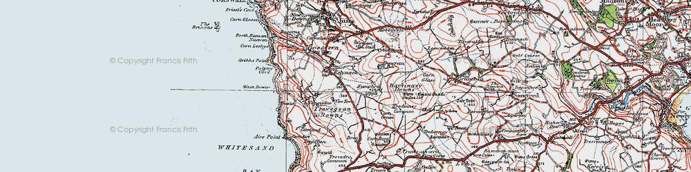 Old map of Land's End in 1919