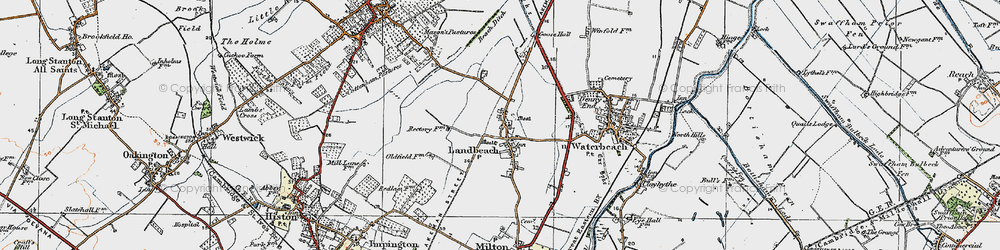 Old map of Landbeach in 1920