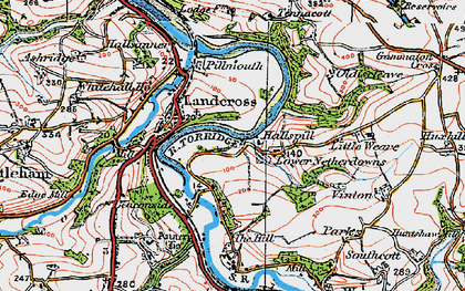 Old map of Landcross in 1919