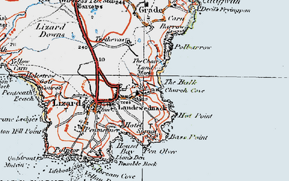 Old map of Landewednack in 1919