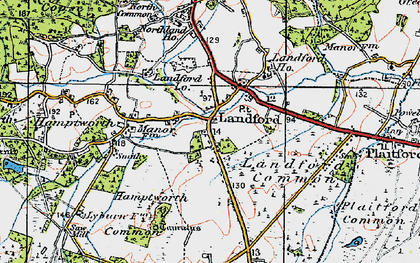 Old map of Landford in 1919