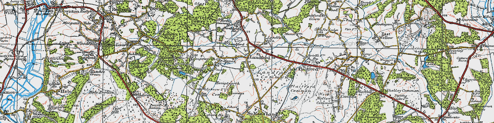 Old map of Landford in 1919