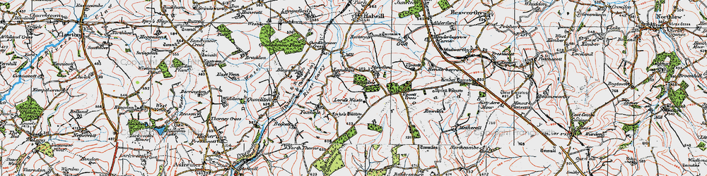 Old map of Blagaton in 1919