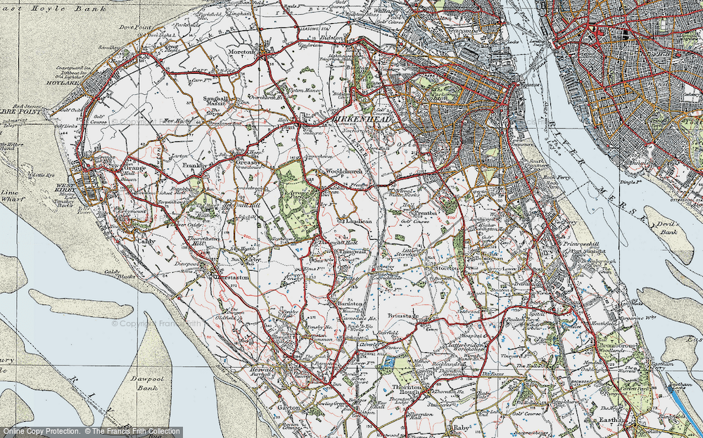 Old Map of Landican, 1924 in 1924