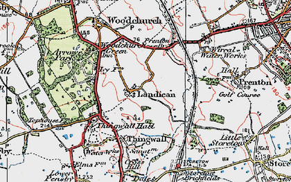 Old map of Landican in 1924