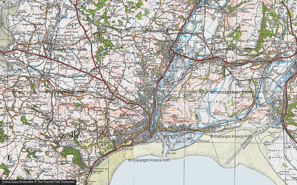 Old Map of Landore, 1923 in 1923