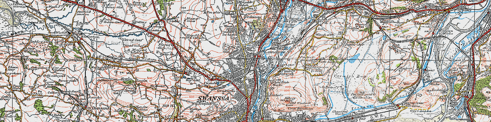 Old map of Landore in 1923