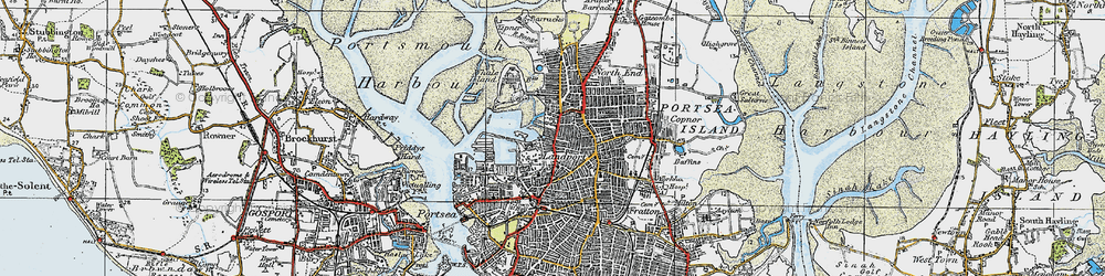 Old map of Landport in 1919