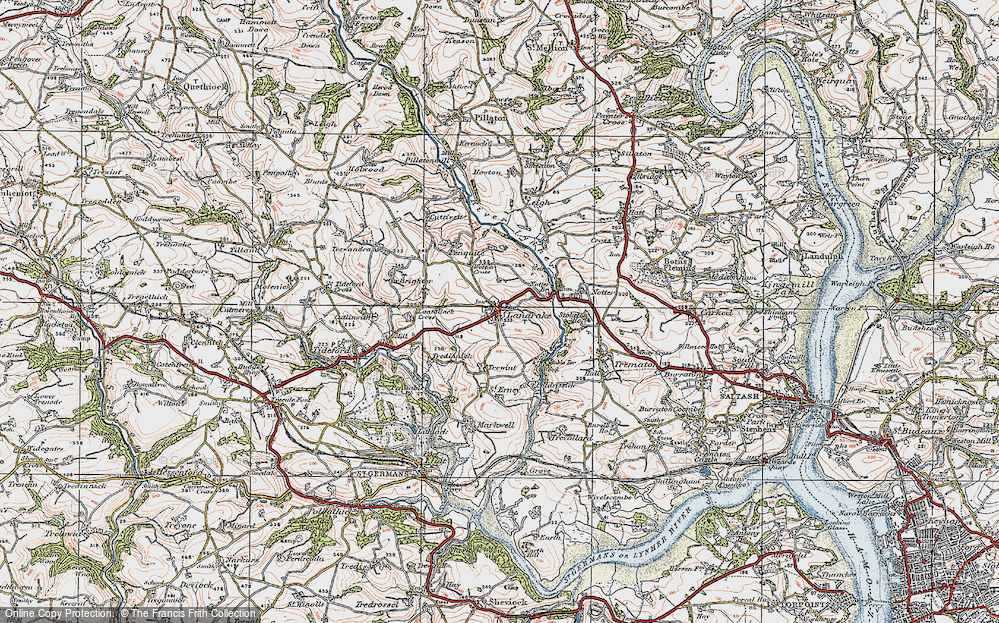 Old Map of Landrake, 1919 in 1919