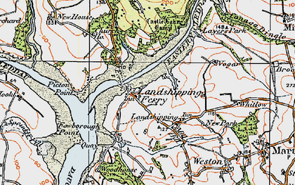 Old map of Landshipping in 1922