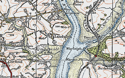 Old map of Landulph in 1919