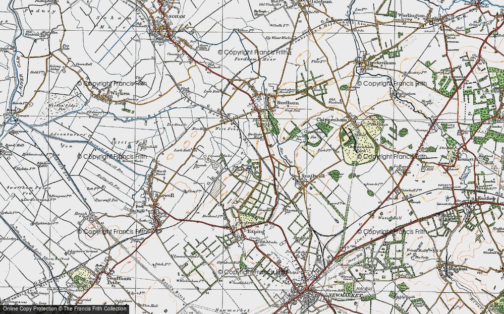 Old Map of Landwade, 1920 in 1920